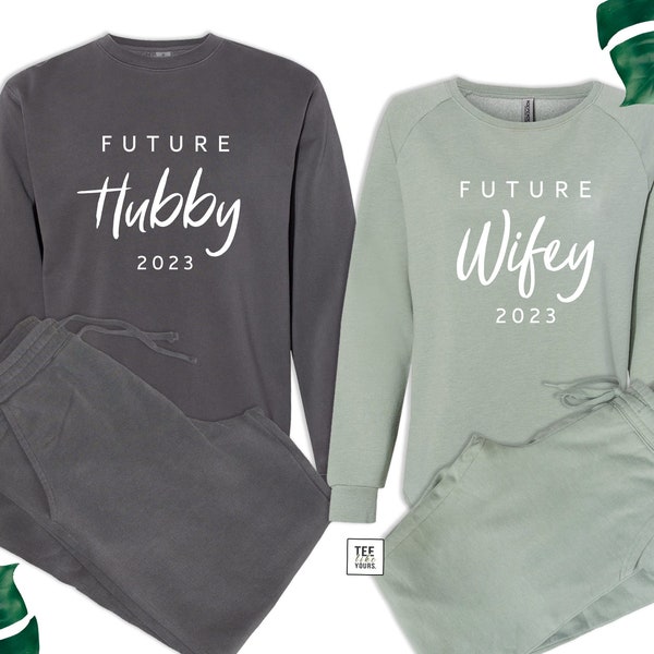 Future Hubby & Wifey Matching Set, Sweatshirt and Sweatpants, Future husband gift, Honeymoon gift, Fiance gift for him, Engagement gift