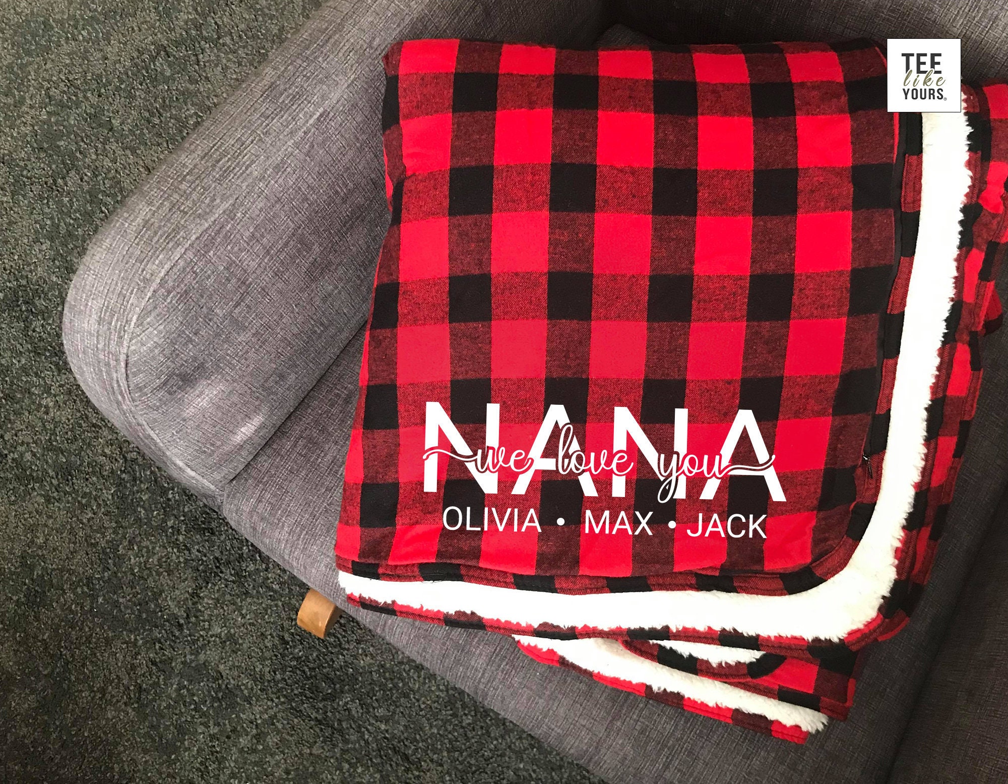 Personalized Grandparent Blanket with Grandkids Names Etsy