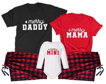 Family Christmas Pajamas and Bodysuit. New Mom Dad and Baby Loungewear. Baby Shower Gift. First Christmas as a Family. Mommy Me R B Etsy Canada