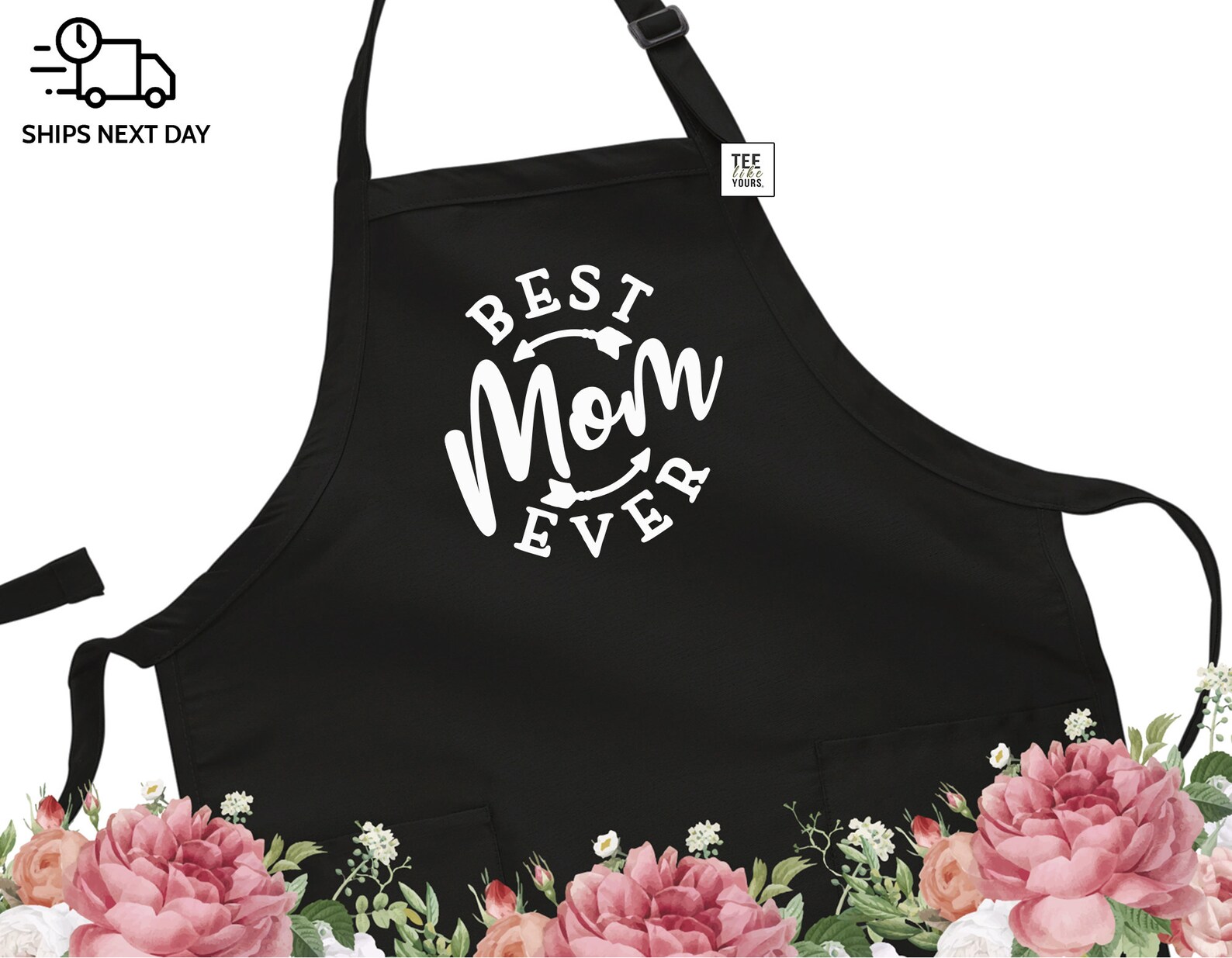 Best Mom Ever Women's Pocketed Apron Gift Idea for Etsy