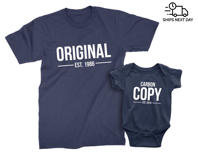 Original and Carbon Copy. Father Son Daughter/baby Matching Etsy