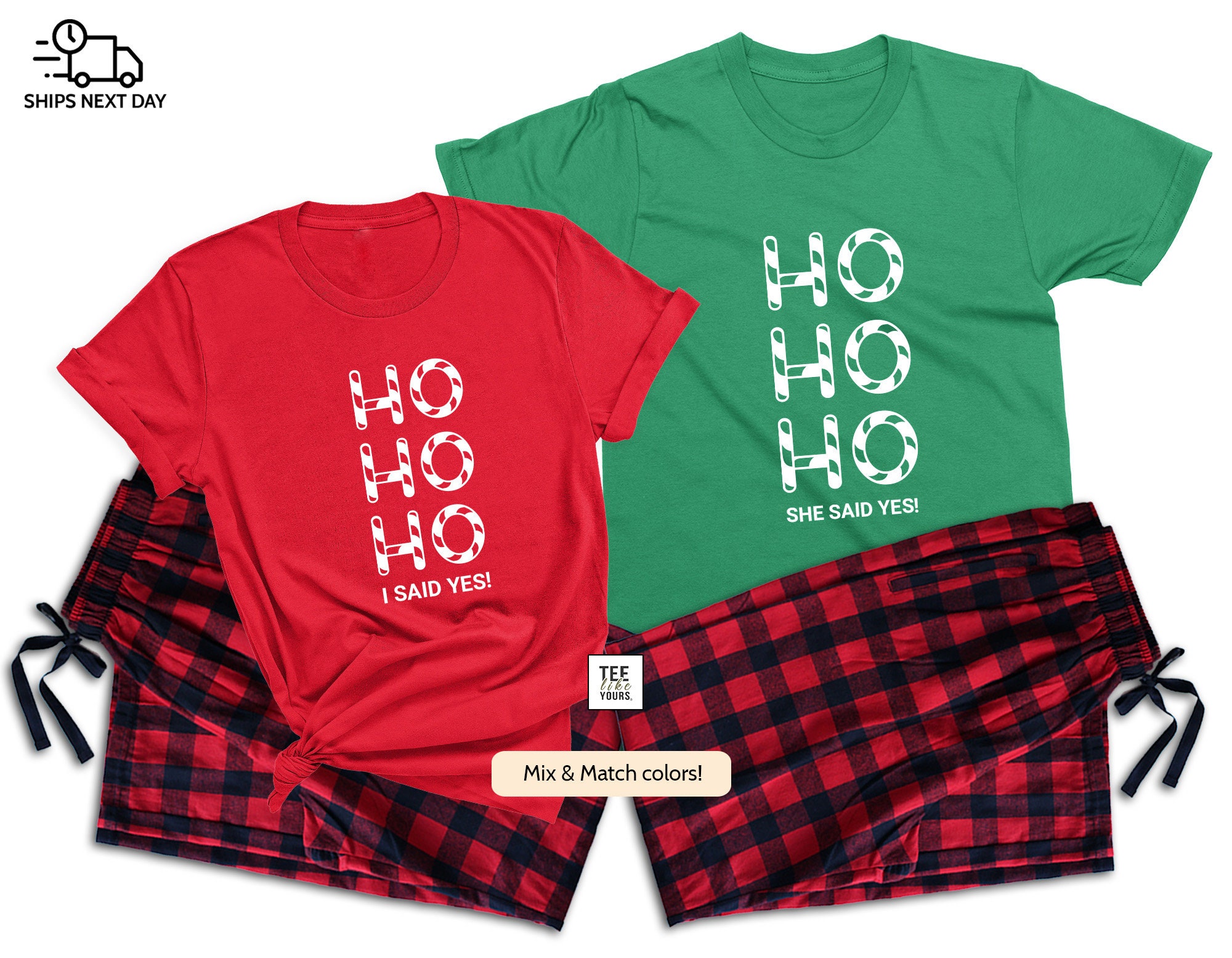 Ho Ho Ho I SAID YES Engagement Gift for Couple Couple Christmas Pajamas Matching Pajamas Holiday Pajamas for Newly Engaged Future Mrs. Etsy Canada