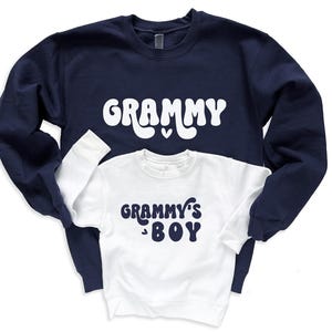 Grammy & Grammy&#39;s boy. Retro Matching grandma - grandson sweatshirts, Grandma Shirt. New grandma gift, Mother&#39;s Day gift for grandma / NW-NP
