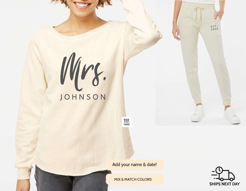 Custom Mr. & Mrs. Couple Matching Sweatsuits for Bride and Etsy