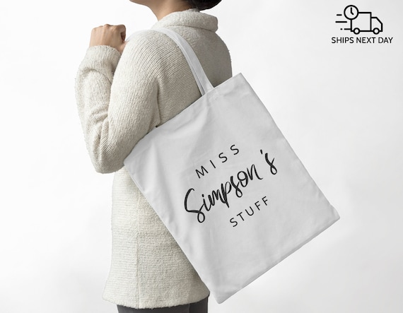 Borsa Tote Personalizzata Insegnante Borsa Tote Personalizzata 'Thank You Teacher' - Regalo In Cotone Per Insegnanti, Con Disegni Arcobaleno Borsa In Cotone Con Stampa Arcobaleno - Foto 9