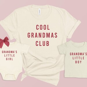 Cool Grandmas Club, Grandma&#39;s Little Girl/Boy Matching Grandma and Grandkids Shirts. Mother&#39;s Day Gift for New Grandma Shirt.  New Baby Tee