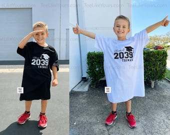 Custom First Day of School Shirt: Class of 2038 Grow With Me Tee with handprints, Class of 2039, Class of 2040, Graduation tee Class of 2041