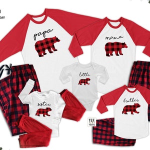 Matching Family Christmas Outfit Holiday Clothing Matching Family Shirts Pants Mama Bear Papa Bear Baby Bear Xmas Picture Outfit Etsy Canada