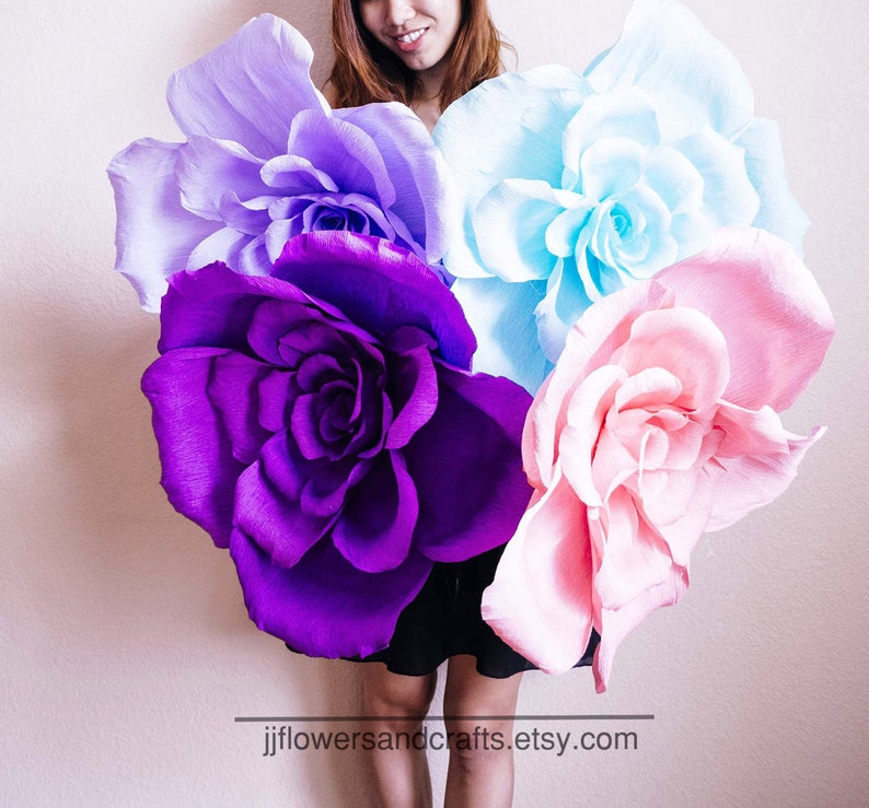 Handmade giant crepe paper flower with or without stem Etsy