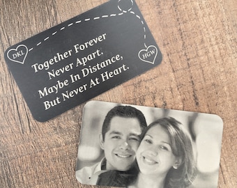 Picture Wallet Card, Wallet Card Insert, Engraved Photo Personalized Card, Wedding Gift, Laser Engraved, Handwritten Wallet Insert