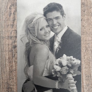 Cartão de carteira com imagem gravada, gravação frontal e traseira, cartão personalizado com foto, presente de casamento, gravação a laser, inserção de carteira manuscrita