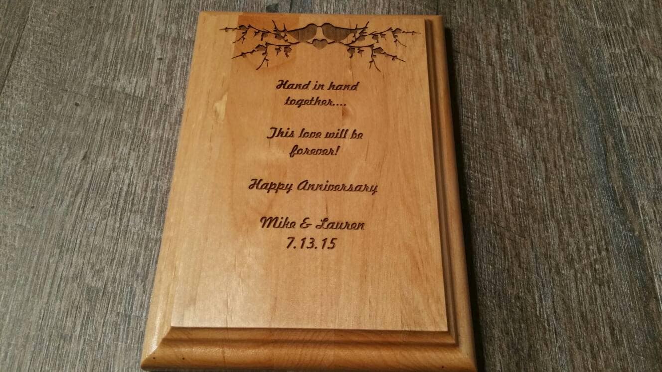 Wood plaque Engraved wood plaque Engraved wedding plaque Etsy