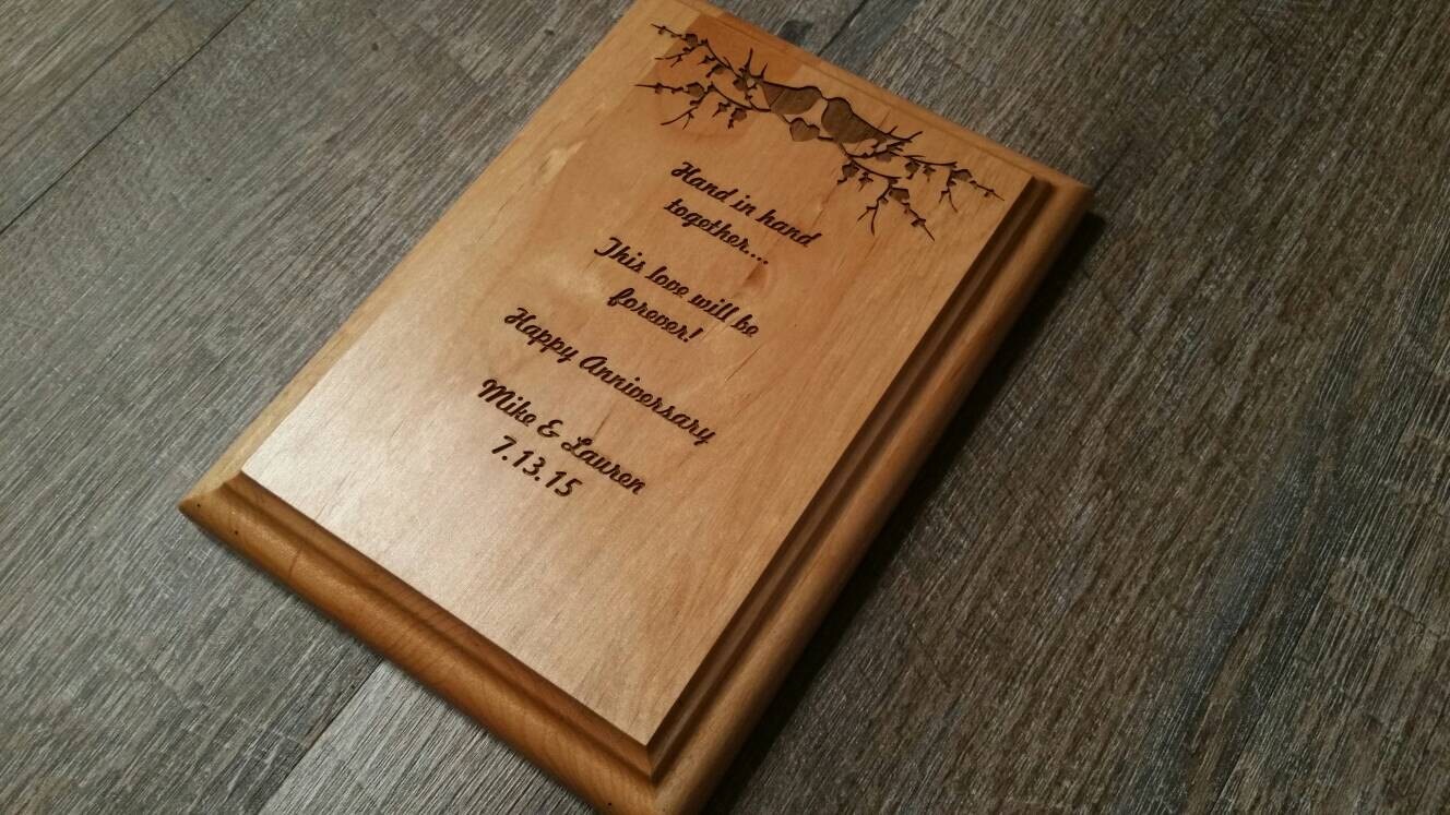 Wood plaque Engraved wood plaque Engraved wedding plaque Etsy