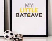 Batcave, superhero art, modern minimalist, boys room, playroom art, kids wall art, Batman, Children wall art, boys gifts, Kids room art, FRE