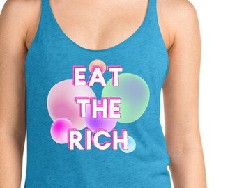 Eat the Rich Racerback Tank: Socialist Vaporwave Style