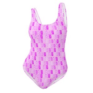 Purple Gummy Bear One-Piece Swimsuit/Bodysuit | Kawaii Swimsuit, Fairy Kei Swim, Pastel Goth
