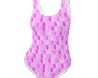 Fioletowy Gummy Bear Jednoczęściowy Strój Kąpielowy/Body | Kawaii Strój Kąpielowy, Fairy Kei Swim, Pastel Goth