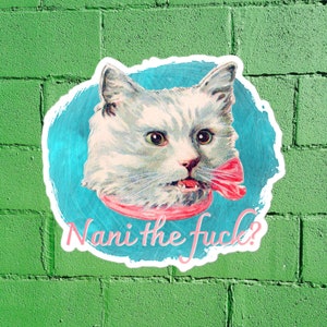 Nani the Fuck Cat Sticker: Funny Anime Weeb Humor