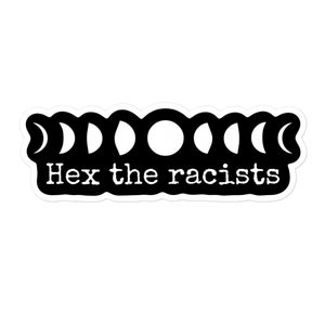 Hex the Racists stickers | Gothic Stickers, Witch Stickers, Antiracist Sticker, Laptop Sticker, witchcraft sticker, moon phase