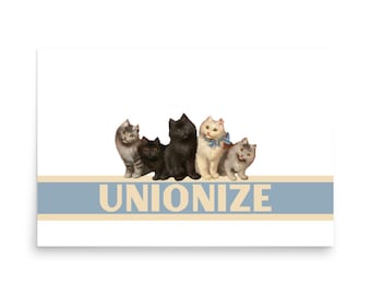 Plakat Unionize Kitten: Zabawna polityczna sztuka kotów