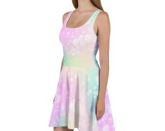 Sukienka Fairy Kei Skater: Pastel Goth Star Gradient Yume Fashion