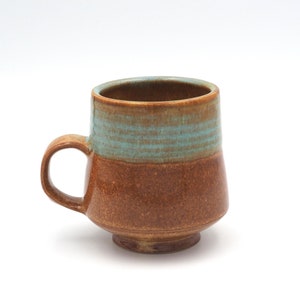 Coffee Cup - Ceramic, Handmade Pottery, Handmade Mug, Coffee Cup, Tea Mug, Blue, Rust
