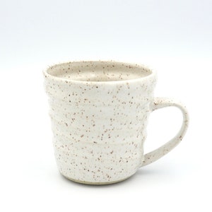 Coffee Mug Ceramic, Handmade Pottery, Handmade Coffee Mug, Tea Mug, Speckles, White image 1