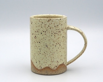 Coffee Mug - Ceramic, Handmade Pottery, Handmade Mug, Speckles, Cream, Off-White