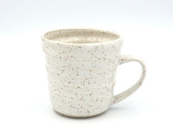 Coffee Mug - Ceramic, Handmade Pottery, Handmade Coffee Mug, Tea Mug, Speckles, White