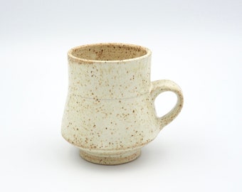 Coffee Cup - Ceramic, Handmade Pottery, Handmade Mug, Speckles, Cream, Off-White