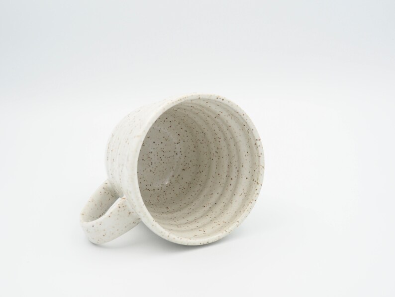 Coffee Mug Ceramic, Handmade Pottery, Handmade Coffee Mug, Tea Mug, Speckles, White image 6