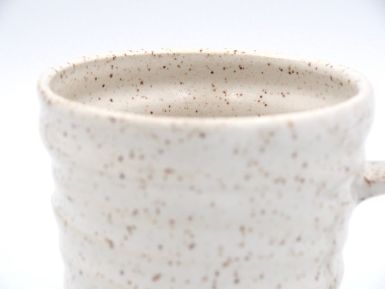 Coffee Mug Ceramic, Handmade Pottery, Handmade Coffee Mug, Tea Mug, Speckles, White image 9