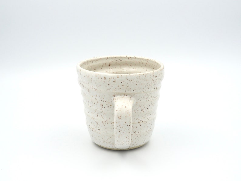 Coffee Mug Ceramic, Handmade Pottery, Handmade Coffee Mug, Tea Mug, Speckles, White image 3