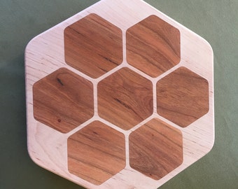 Maple/Cherry Hex Shaped Wood Cutting Board