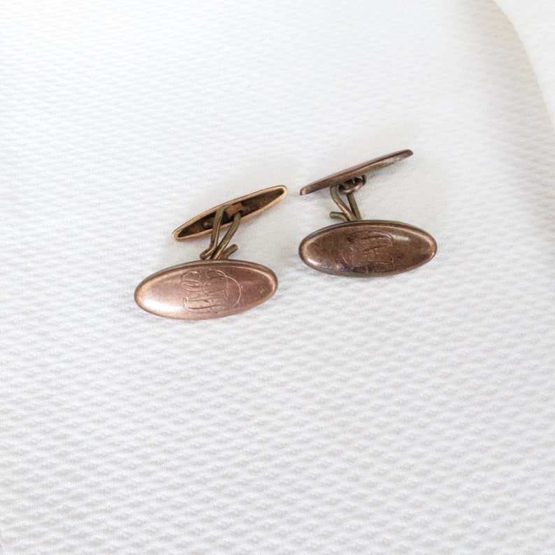 Vintage pair of monogrammed cuff links