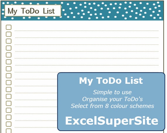 PRINTABLE-ToDo List Checklist-Customisable-Track and organise your ToDo's
