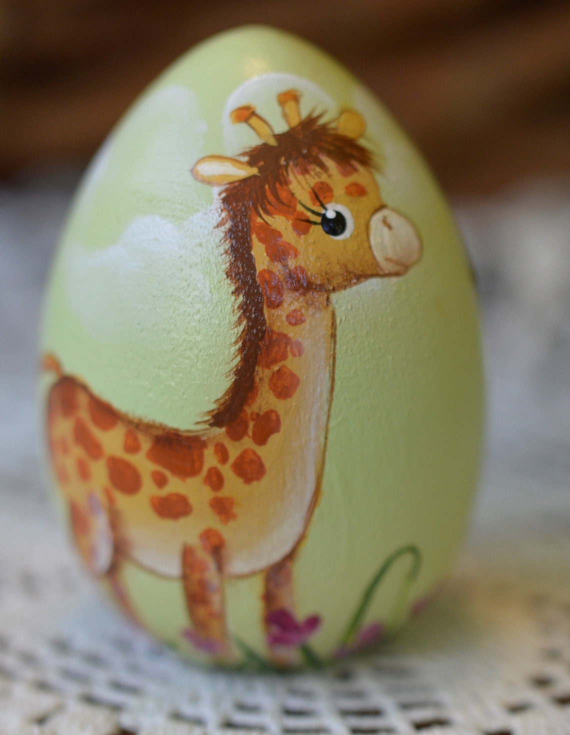 Giraffe Egg Hand Painted Giraffe Egg Personalized Giraffe Etsy