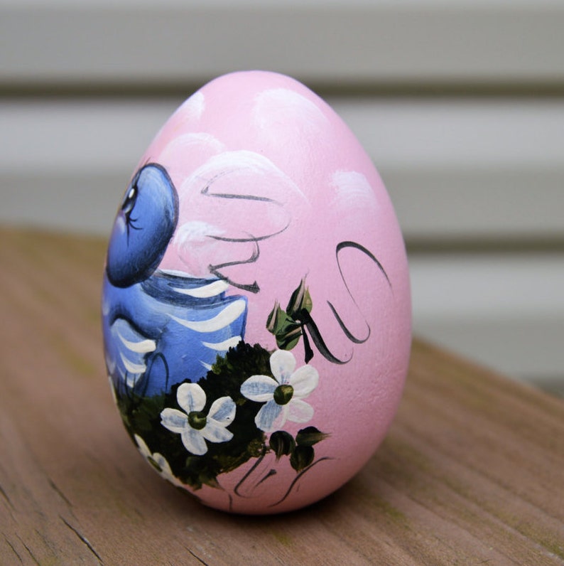 Hand Painted Blue Bird Egg Hand Painted Easter Egg Blue Etsy