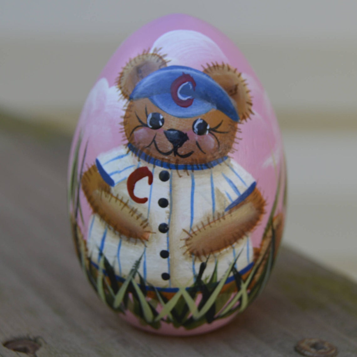 Chicago Cubs Hand Painted Wooden Egg Great Easter Gift Etsy