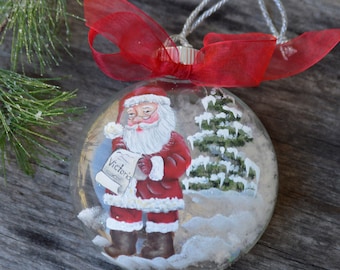 Hand Painted Santa Clause Ornament, Christmas Ornament, Santa Clause Ornament, Personalized Ornament, Christmas Gift