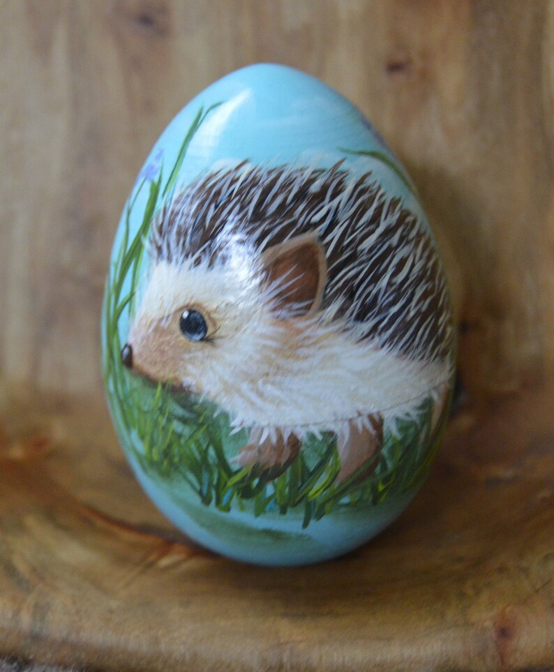 Hand Painted Hedgehog Easter Egg Hedgehog Egg Easter Egg Etsy