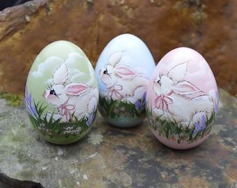 Easter Egg Decoration Hand Painted one-of-a-kind ceramic hanging Easter Egg Gift The Ida Egg