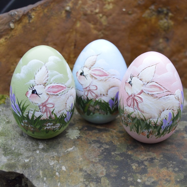 Hand Painted Bunny Egg, Bunny Egg, Rabbit Egg, Easter Egg, Personalized Egg, Easter Gift