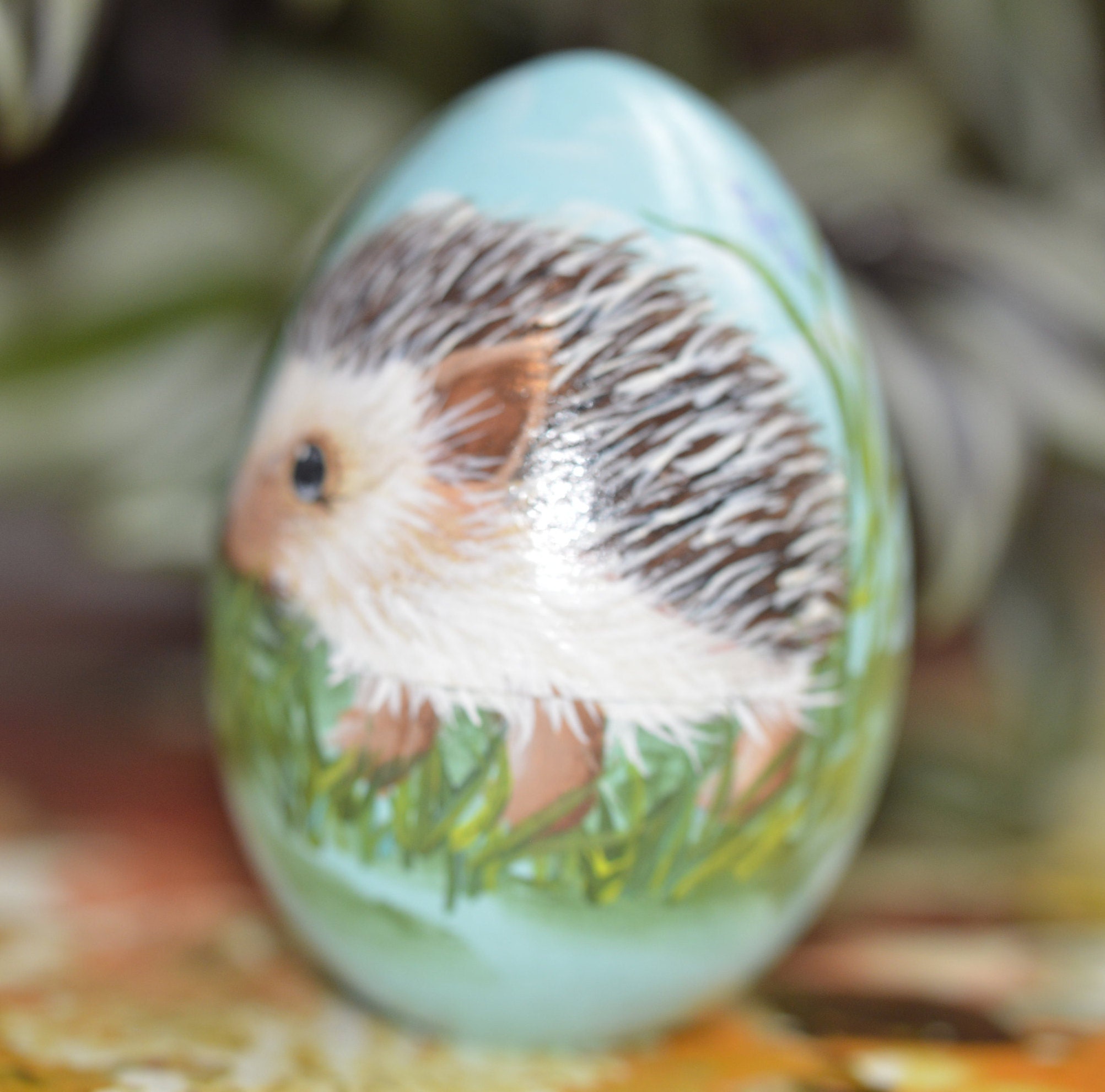Hand Painted Hedgehog Easter Egg Hedgehog Egg Easter Egg Etsy Canada