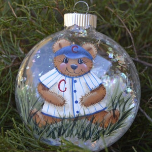 Baseball Christmas Ornament, Hand Painted