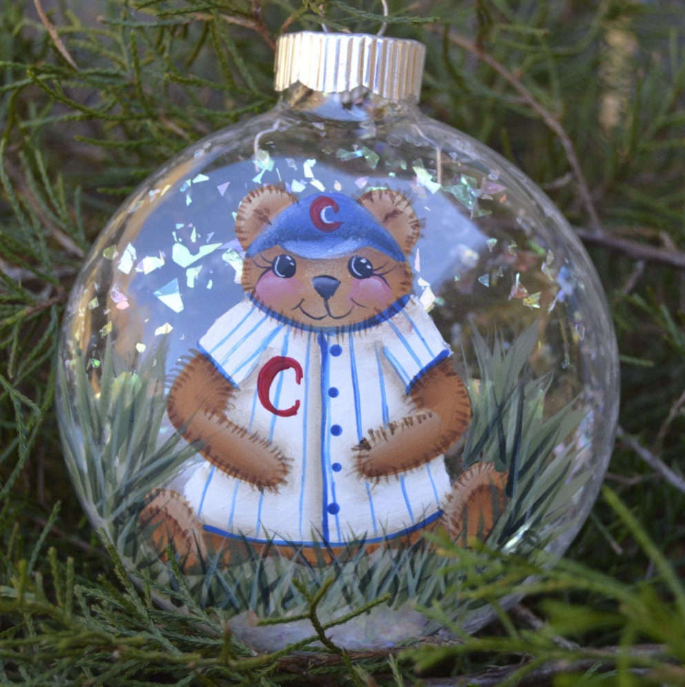 Chicago Cubs Christmas Ornament Hand Painted Etsy
