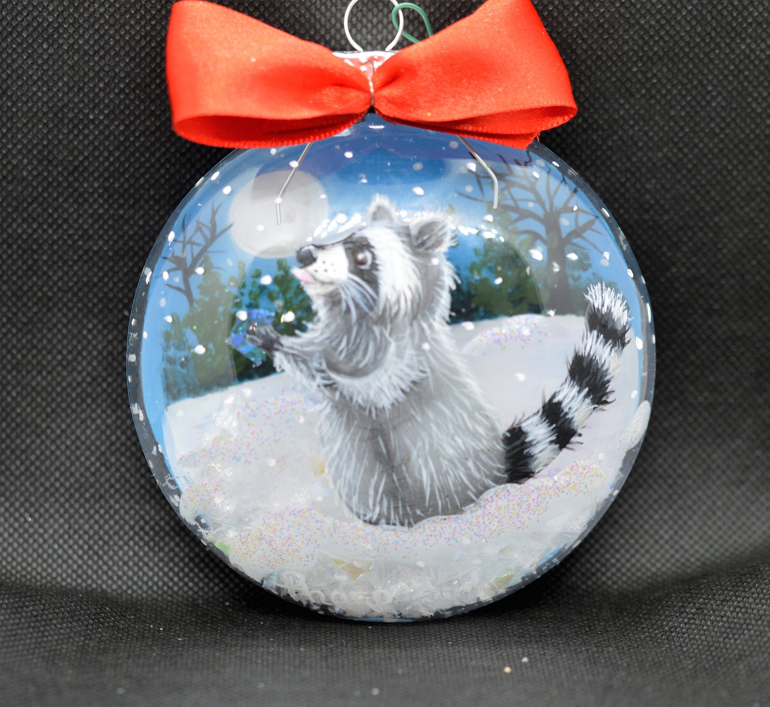 Hand Painted Raccoon Christmas Ornament Raccoon Ornament - Etsy