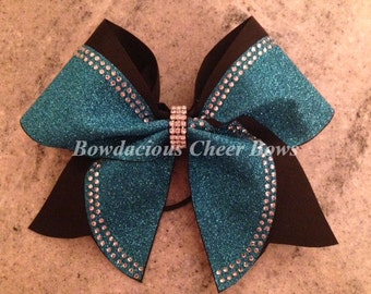 Rhinestone and Glitter Cheer Bow