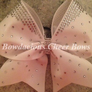 White Rhinestone Cheer Bow - Etsy