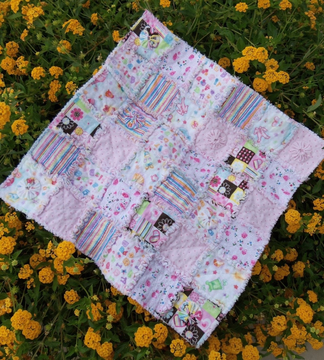 Dinky Baby Pattern 152 Rag Doll Quilt 19inch Square Baby Doll Blanket